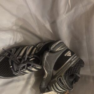 Adidas Black and Silver Athletic Sneakers